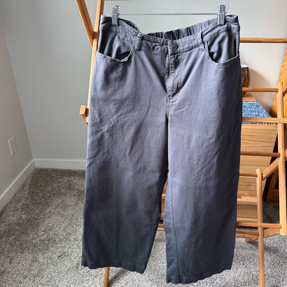 Pact Wide Leg Pants in Charcoal Gray